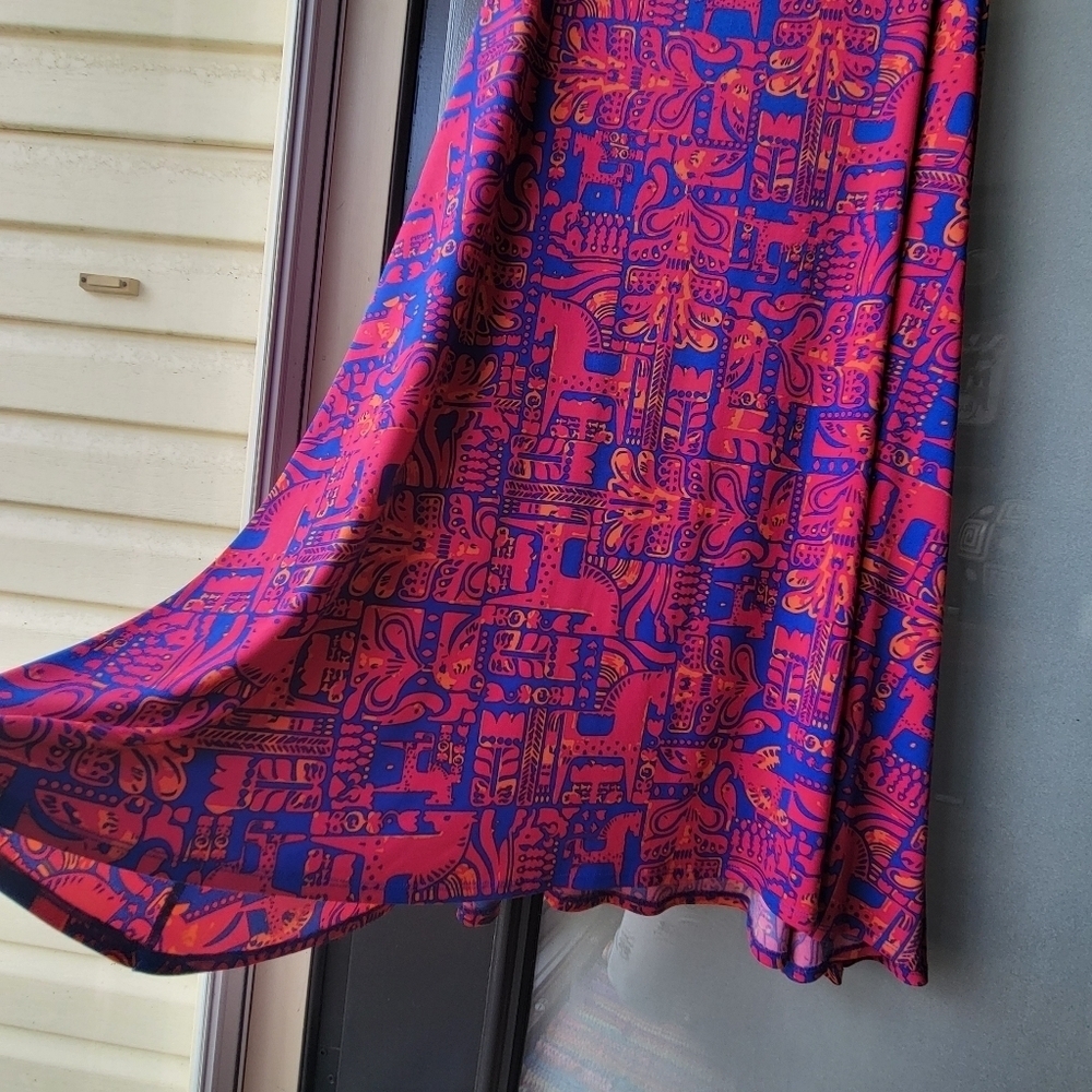 Excellent LulaRoe Maxi Skirt /Strapless Dress Size XS Blue Pink Orange Stretch - Picture 4 of 6